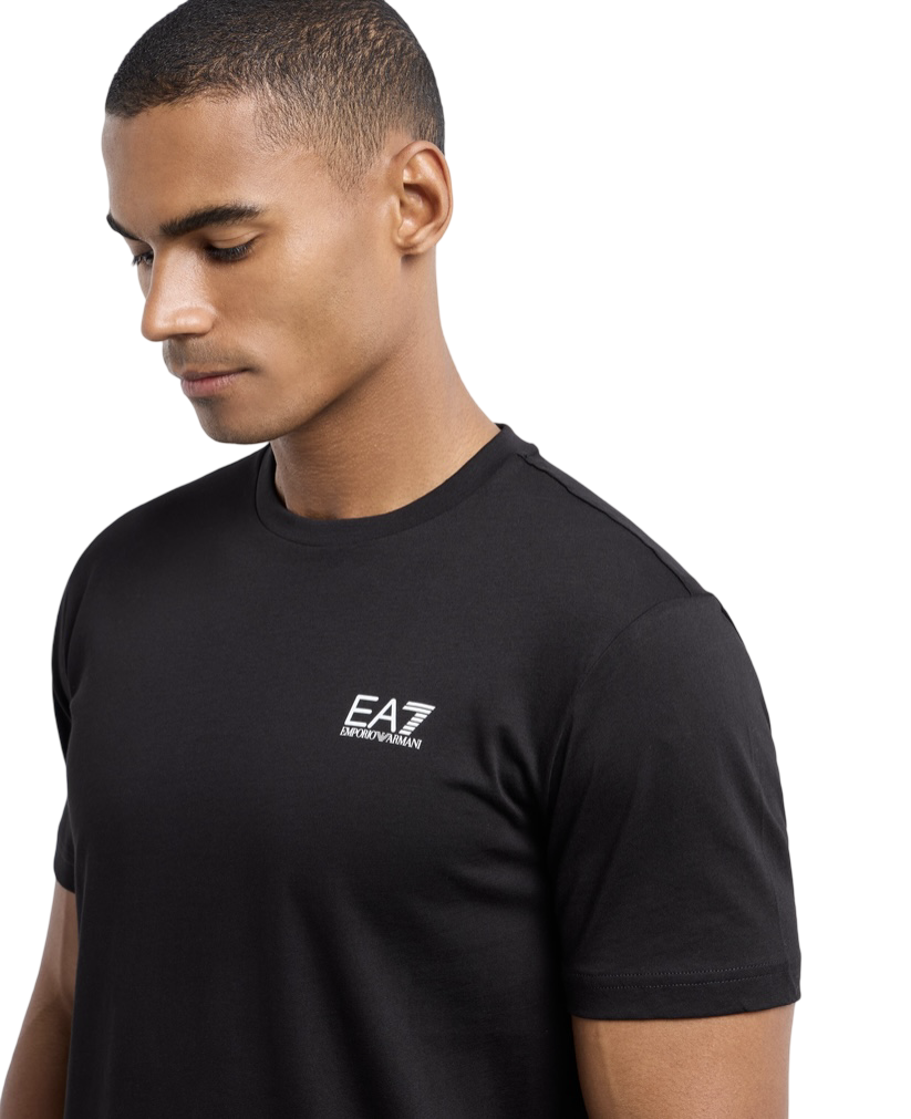 EA7 - T-shirt Nera Core Identity in Cotone Pima