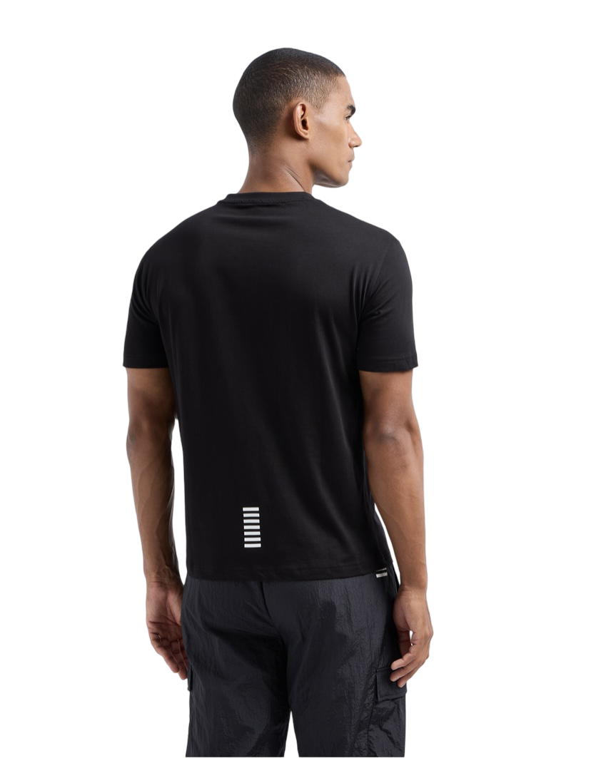 EA7 - T-shirt Nera Core Identity in Cotone Pima