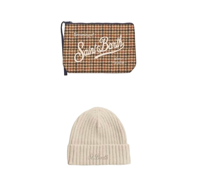 MC2 SAINT BARTH - Christmas Box Cappellino e Pochette Beige