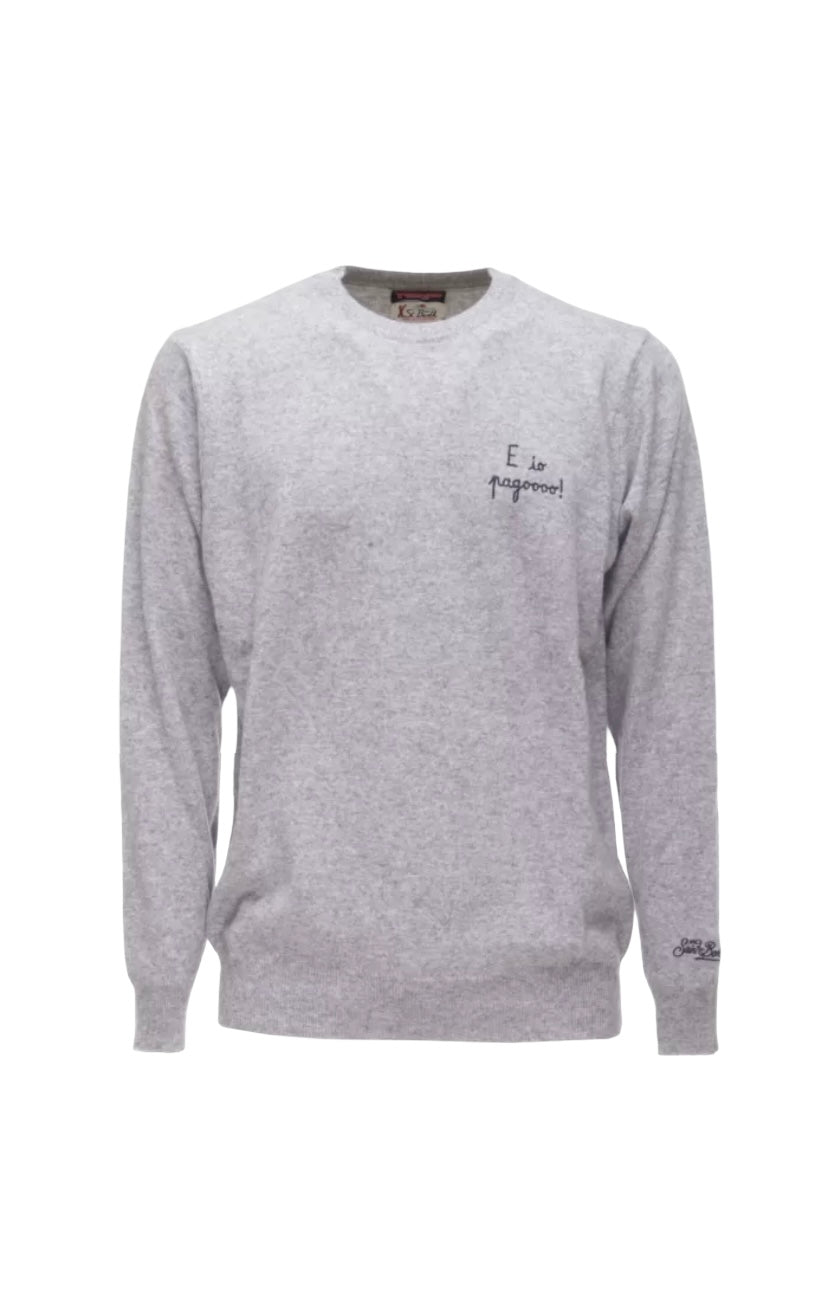 MC2 SAINT BARTH- Maglione Grigio con ricamo E io Pago