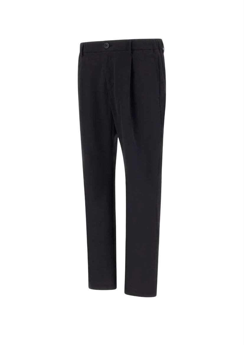 HERNO - Pantalone Blu in Seersucker Tecnico Stretch