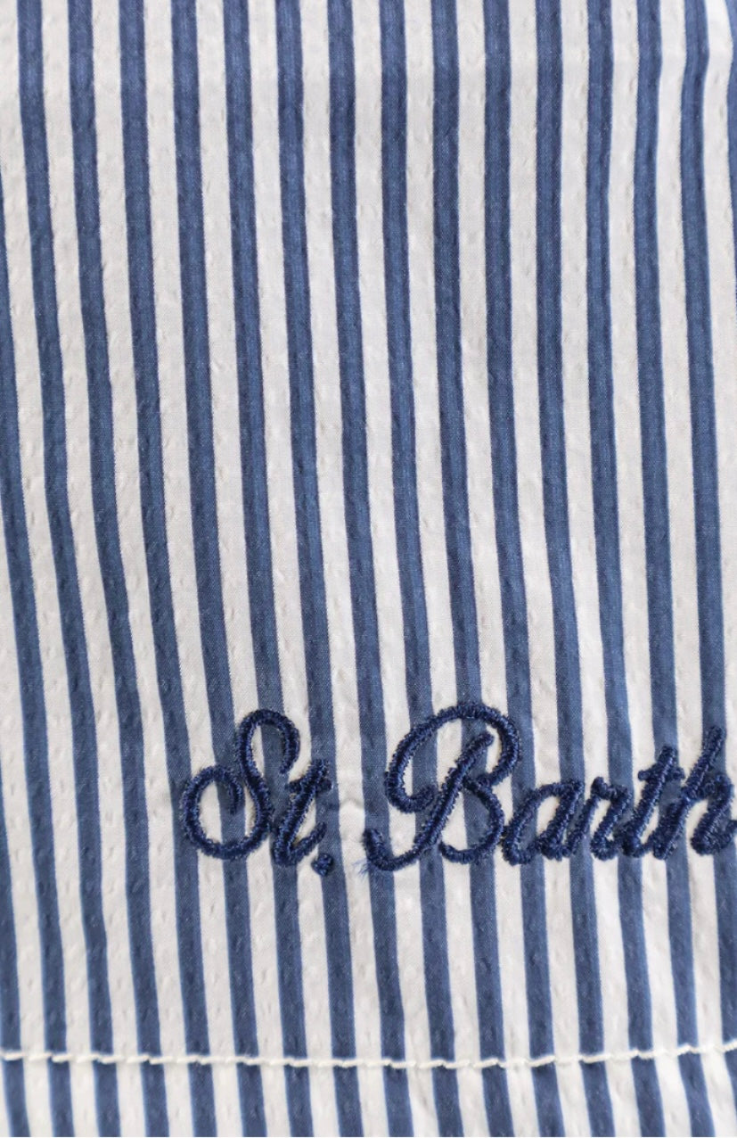 MC2 SAINT BARTH - Costume Patmos Seersucker Stripes Blu
