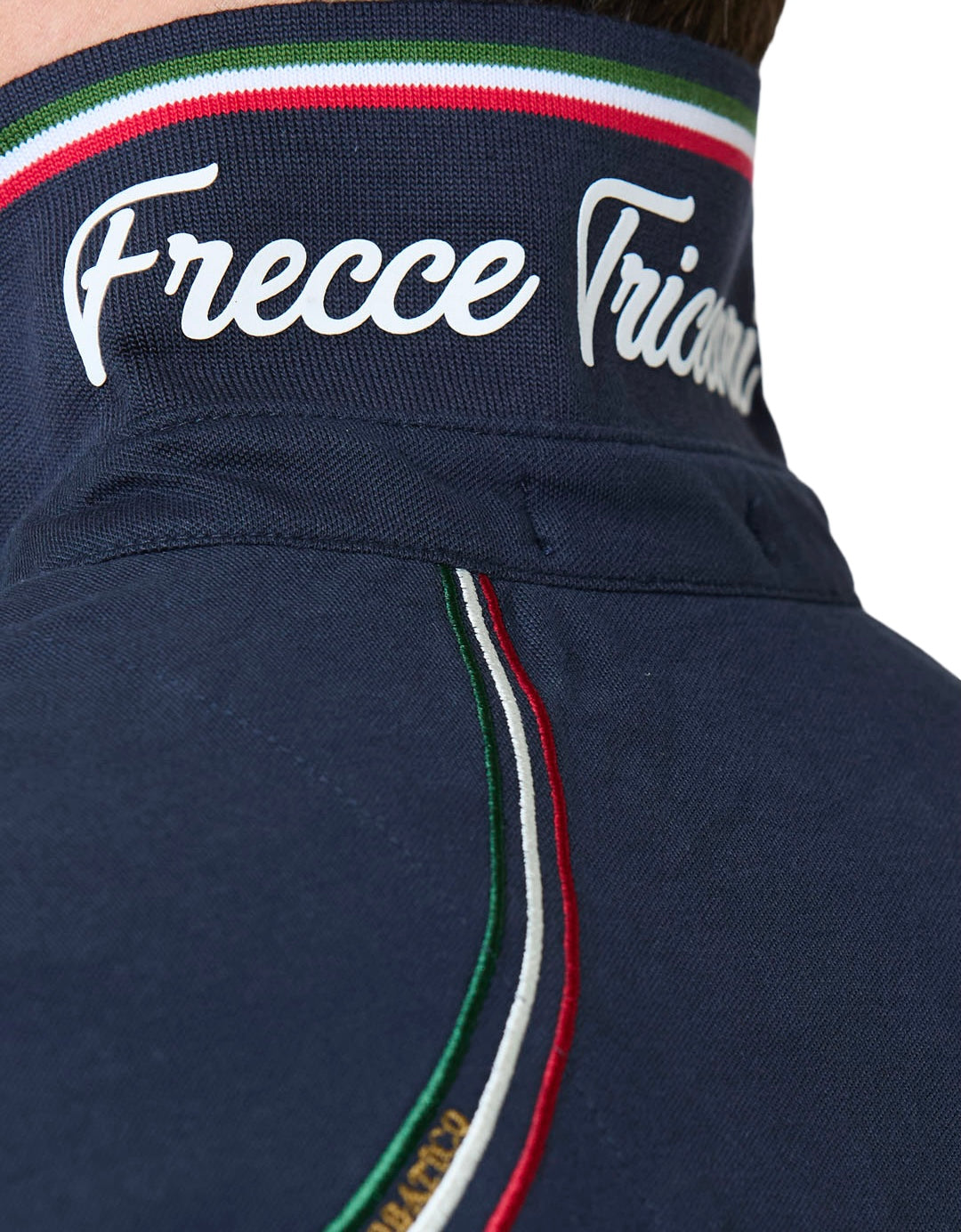 AERONAUTICA MILITARE - Polo Blu Ricamata Frecce Tricolori
