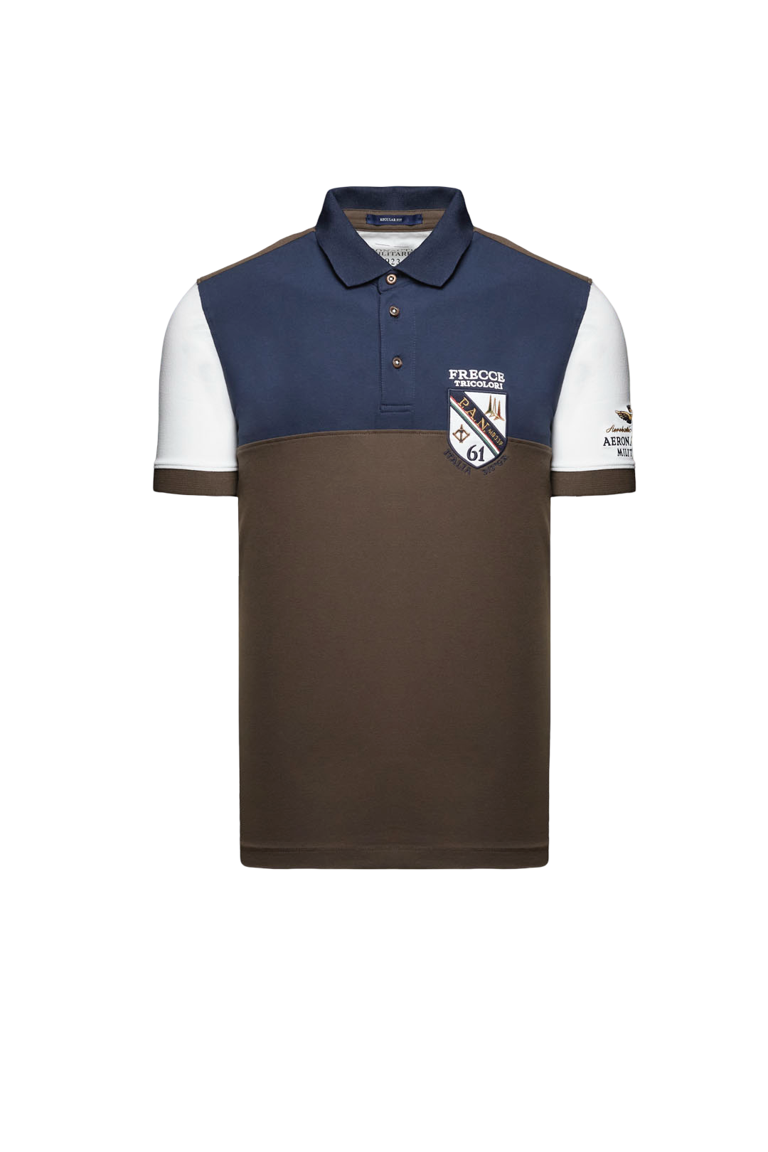 AERONAUTICA MILITARE - Polo Blu, Marrone e Bianca Frecce Tricolori