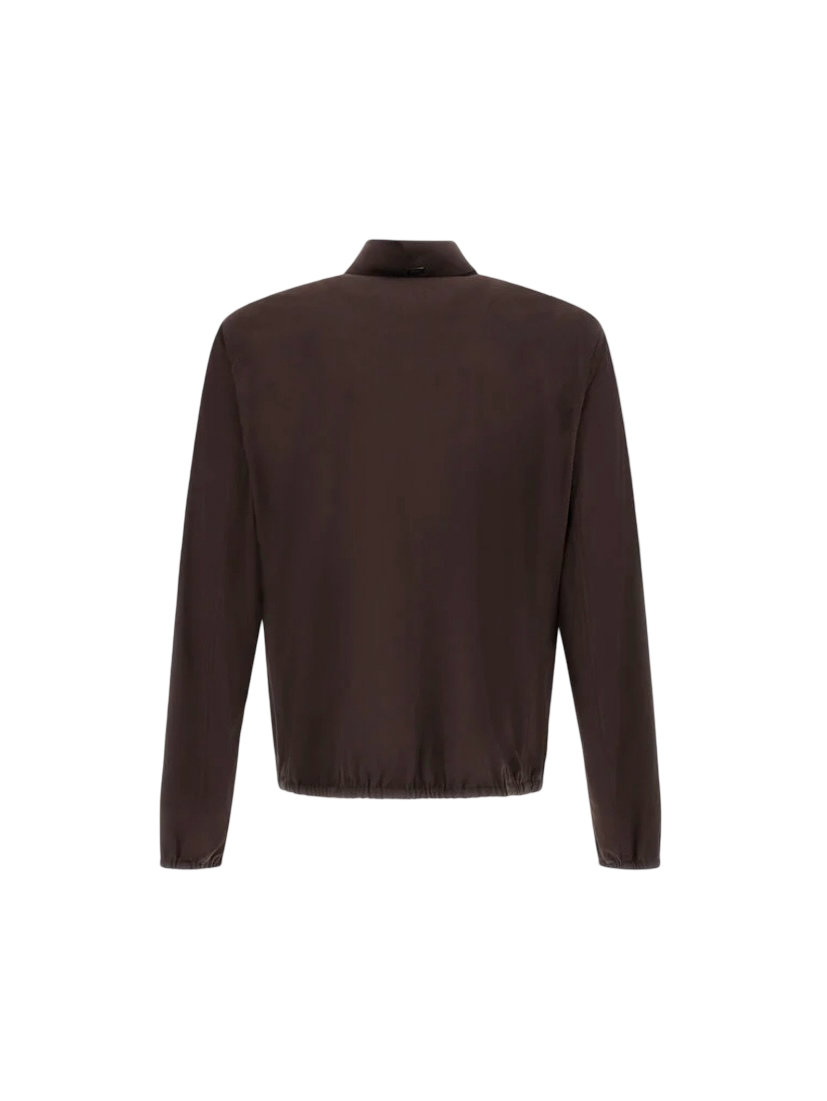 HERNO - Giacca Marrone in Suede Effect