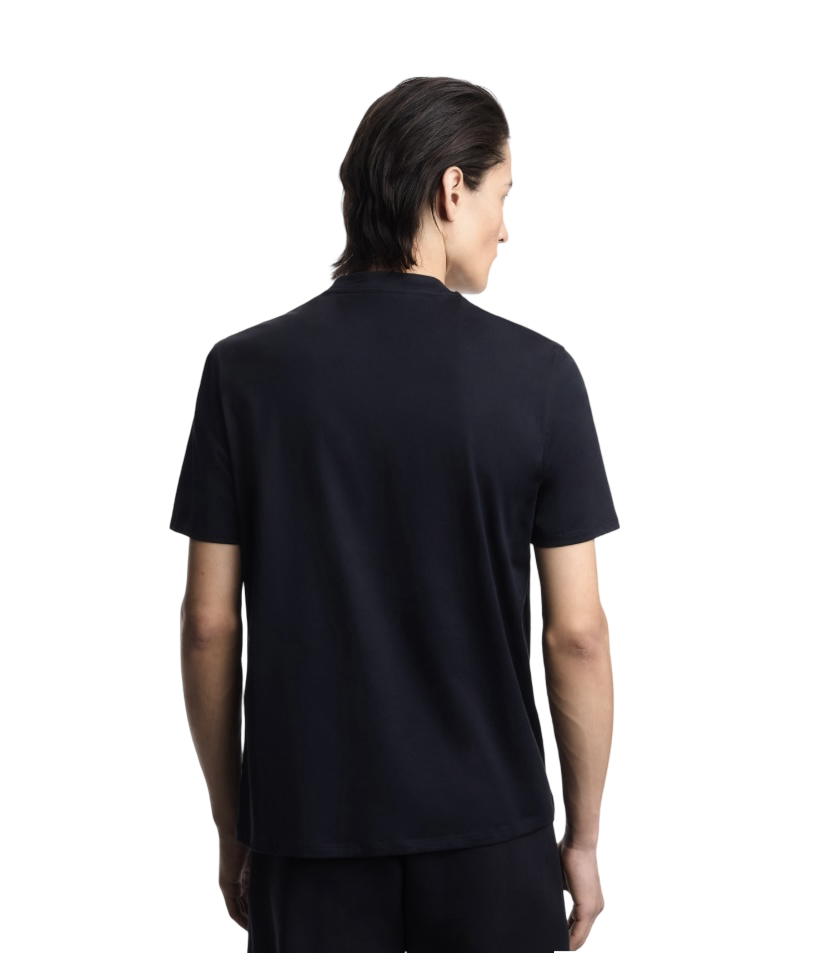 EMPORIO ARMANI - T-shirt Blu Navy in Jersey Pima Con Stampa Logo