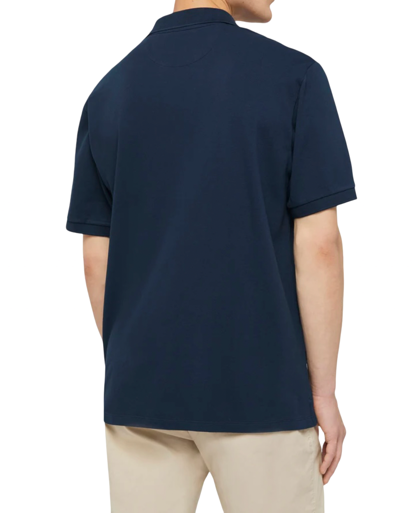 MC2 SAINT BARTH - Polo Blu Navy Charles in Cotone Stretch Piquet Senza Bottoni