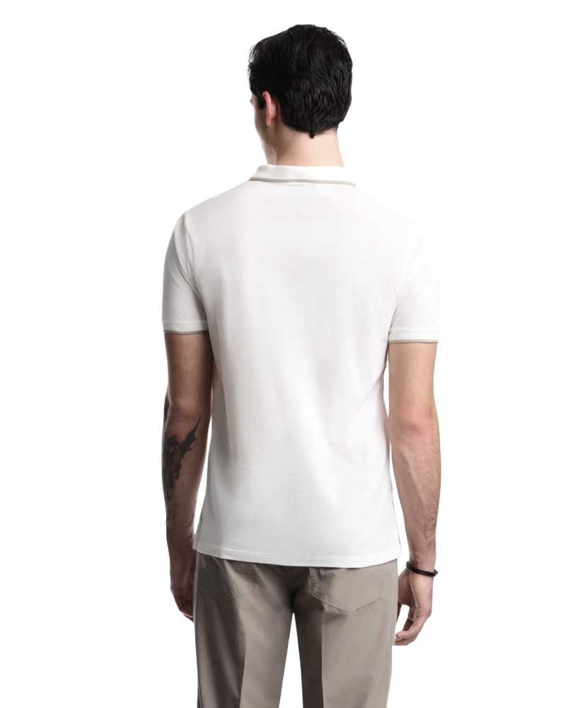 EMPORIO ARMANI - Polo Bianca con scollo V in Piquet