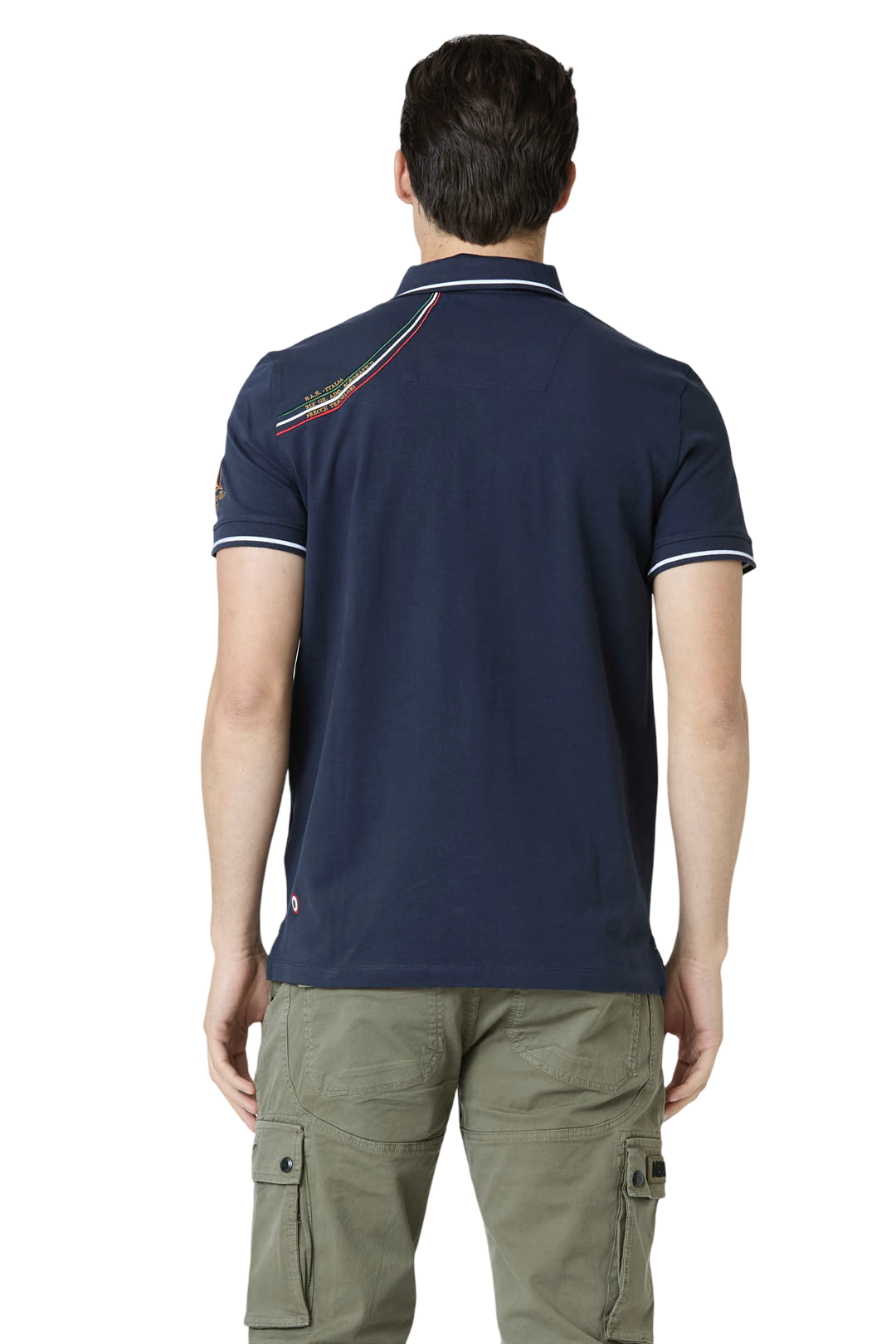 AERONAUTICA MILITARE - Polo Blu Ricamata Frecce Tricolori