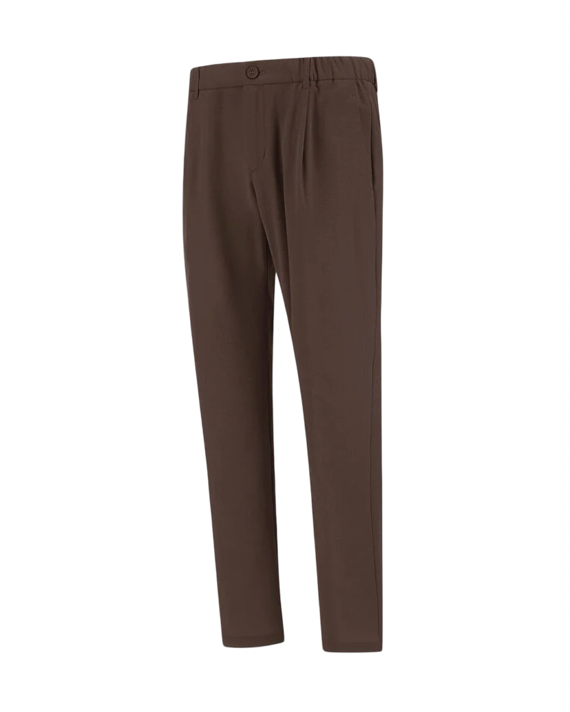 HERNO - Pantalone Marrone in Seersucker Tecnico Stretch