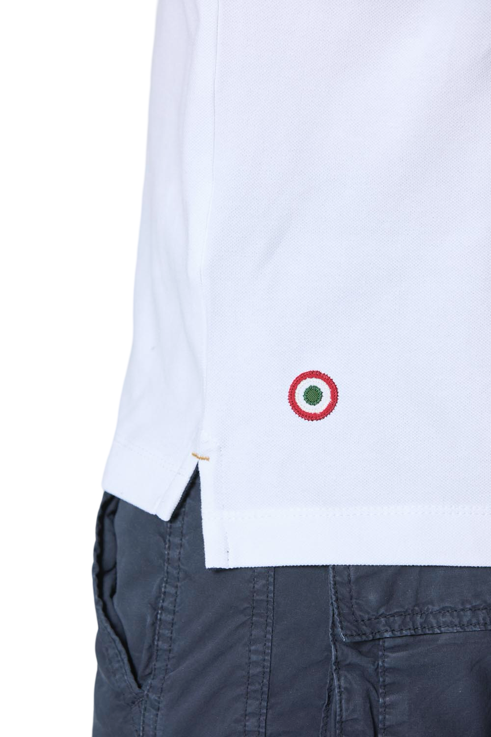 AERONAUTICA MILITARE - Polo Bianca Ricamata Frecce Tricolori