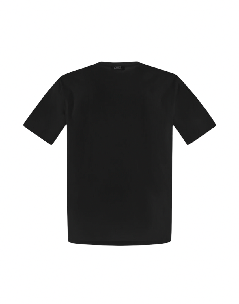 HERNO - T-shirt Nera in Cotone Stretch Superfine