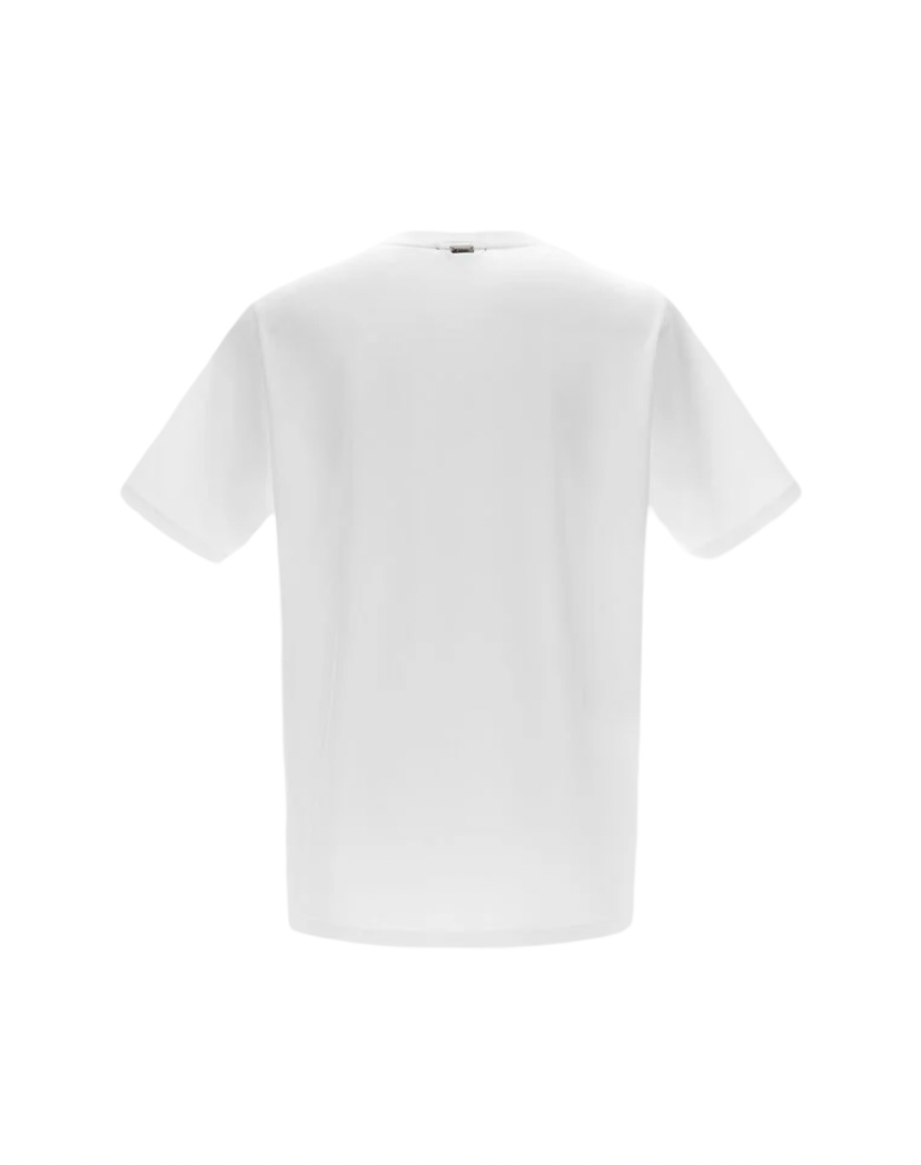HERNO - T-shirt Bianca in Cotone Stretch Superfine