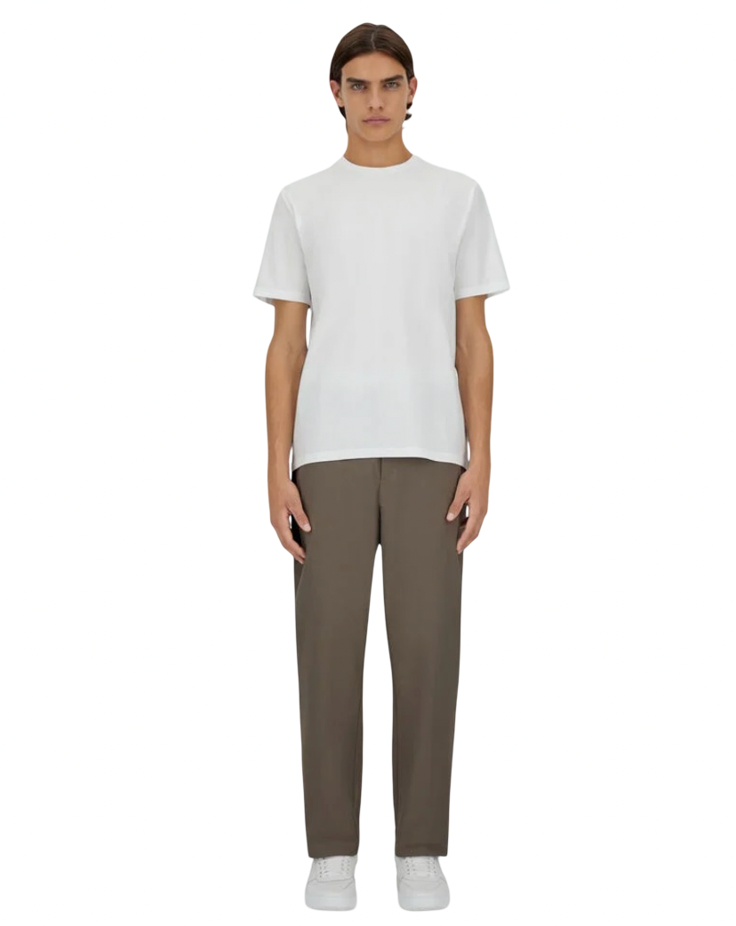 HERNO - T-shirt Bianca in Cotone Stretch Superfine