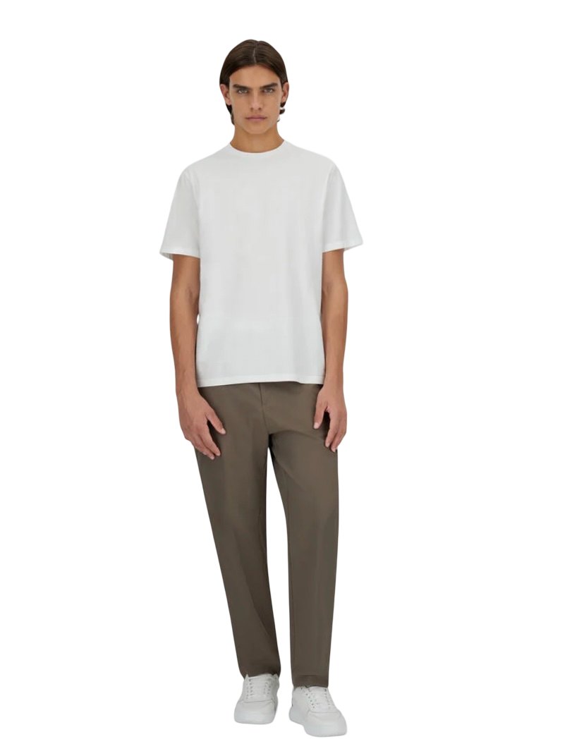 HERNO - T-shirt Bianca in Cotone Stretch Superfine