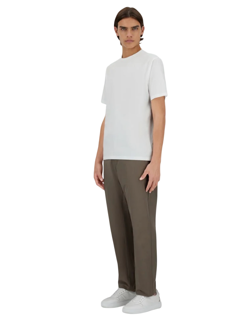 HERNO - T-shirt Bianca in Cotone Stretch Superfine