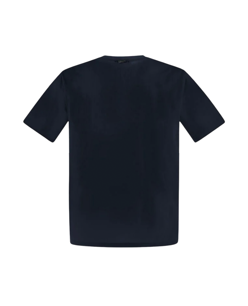 HERNO - T-shirt Blu Navy in Cotone Stretch Superfine