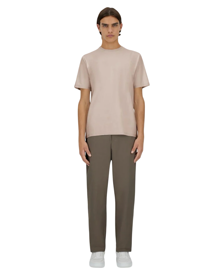 HERNO - T-shirt Beige in Cotone Stretch Superfine