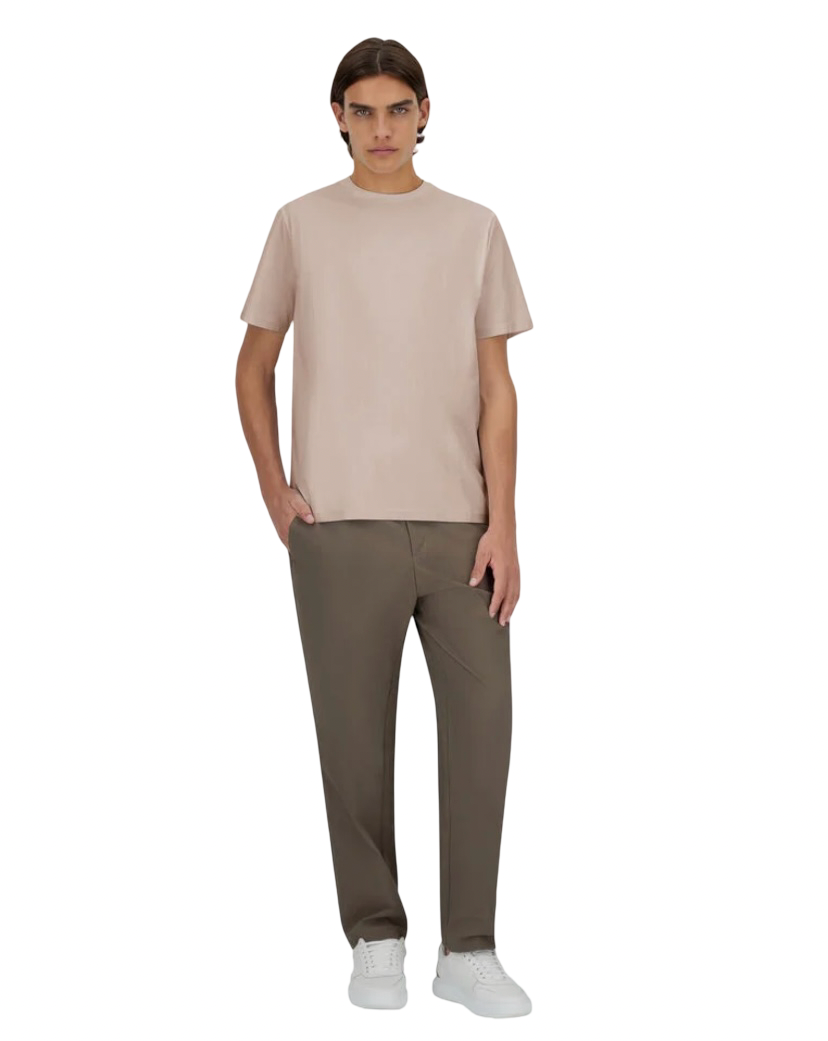 HERNO - T-shirt Beige in Cotone Stretch Superfine