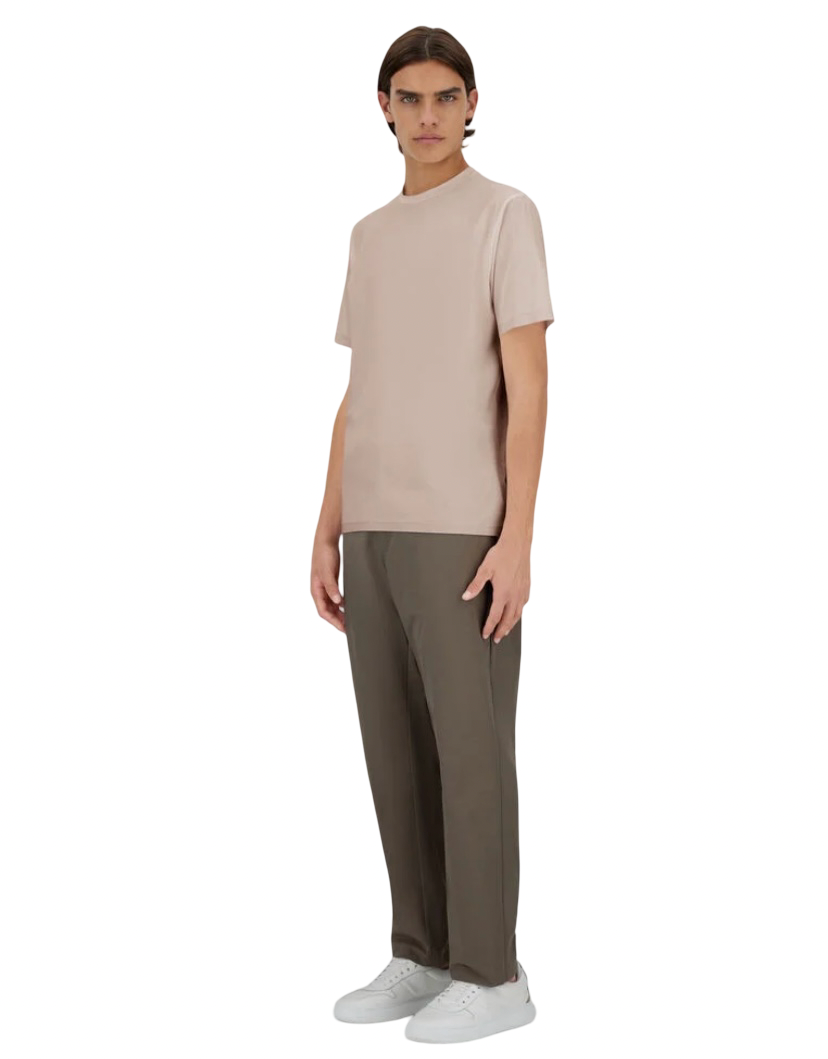 HERNO - T-shirt Beige in Cotone Stretch Superfine