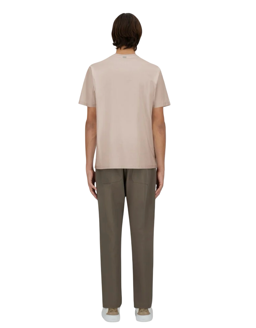HERNO - T-shirt Beige in Cotone Stretch Superfine