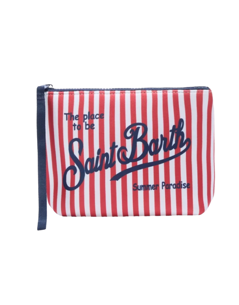 MC2 SAINT BARTH - Pochette Aline Stripes Mini Rossa