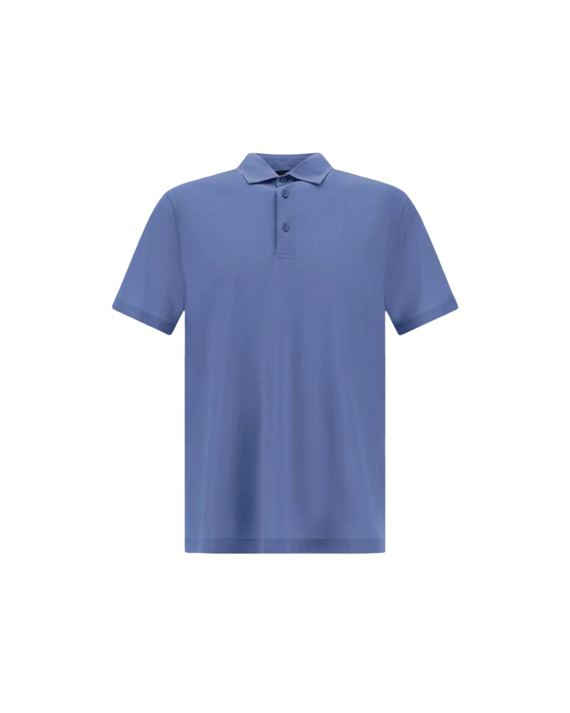 HERNO - Polo Azzurra in Jersey Crepe