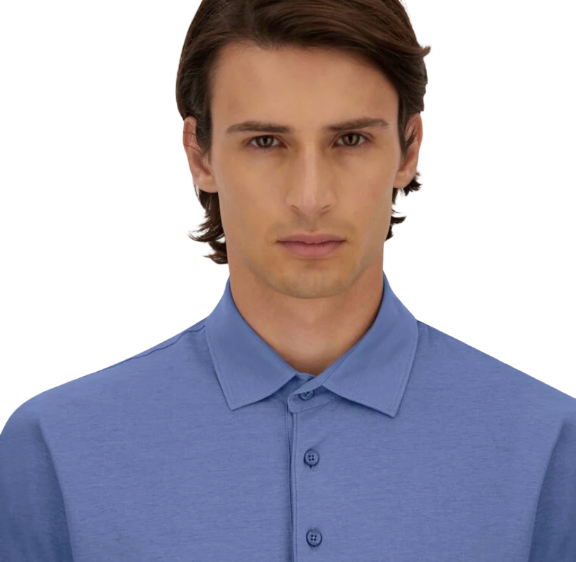 HERNO - Polo Azzurra in Jersey Crepe