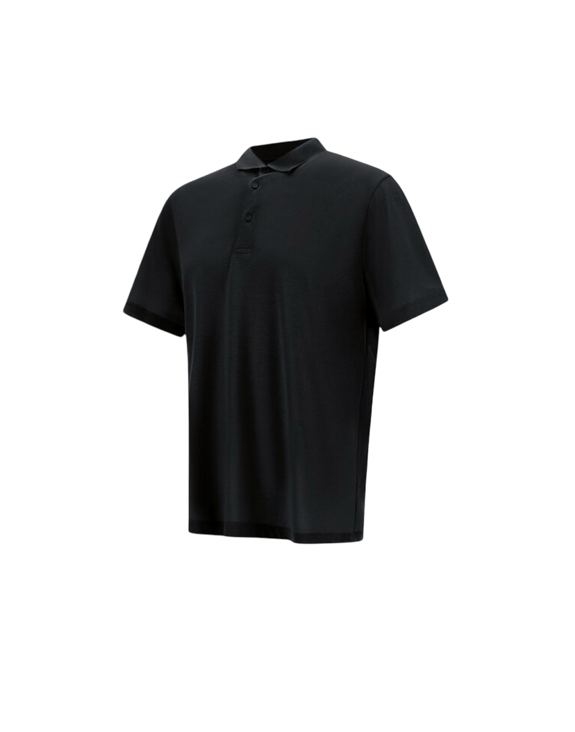 HERNO - Polo Nera in Jersey Crepe