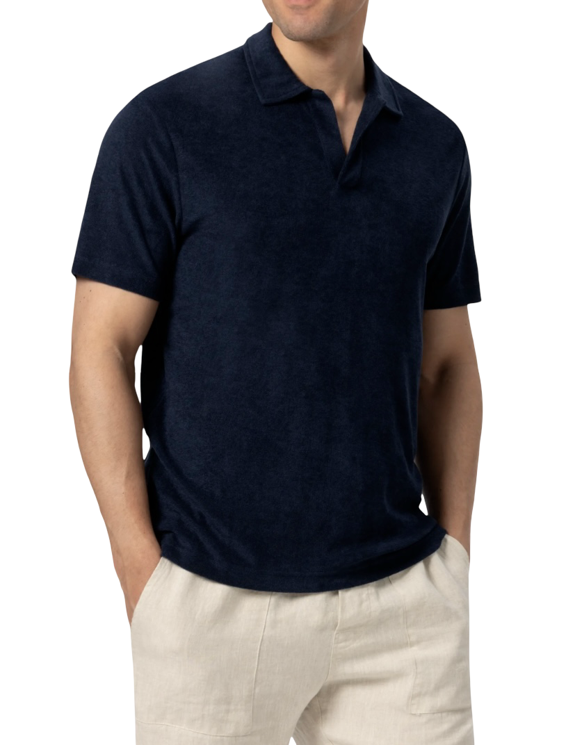 MC2 SAINT BARTH- Polo Blu Terry in Spugna Ultra Light