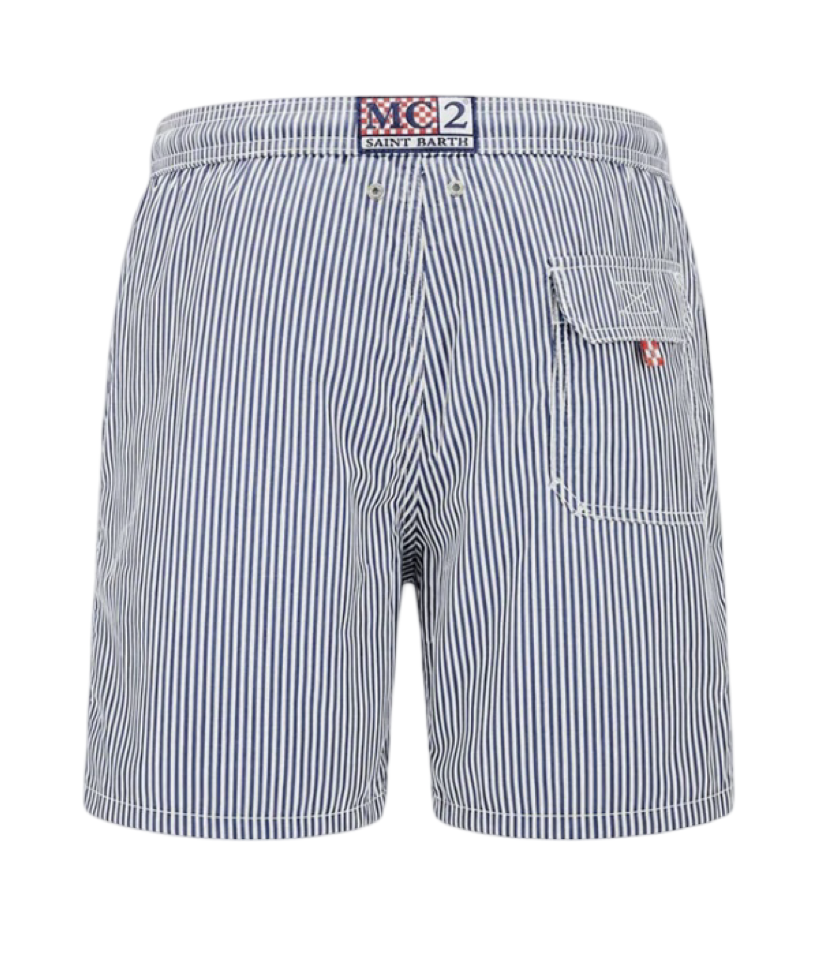 MC2 SAINT BARTH - Costume Patmos Seersucker Stripes Blu