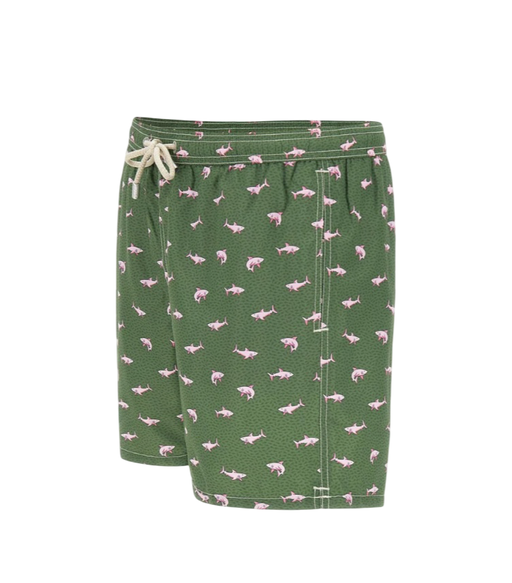 MC2 SAINT BARTH - Costume Verde Militare Shark On Shark
