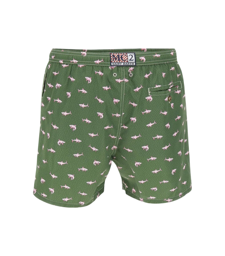 MC2 SAINT BARTH - Costume Verde Militare Shark On Shark