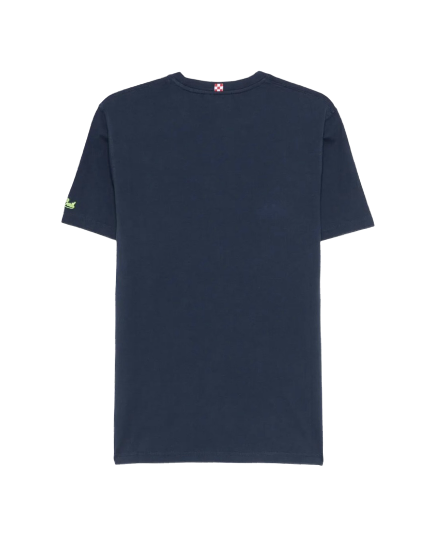 MC2 SAINT BARTH - T-shirt Blu con ricamo La Sera Leoni La Mattina Riunioni