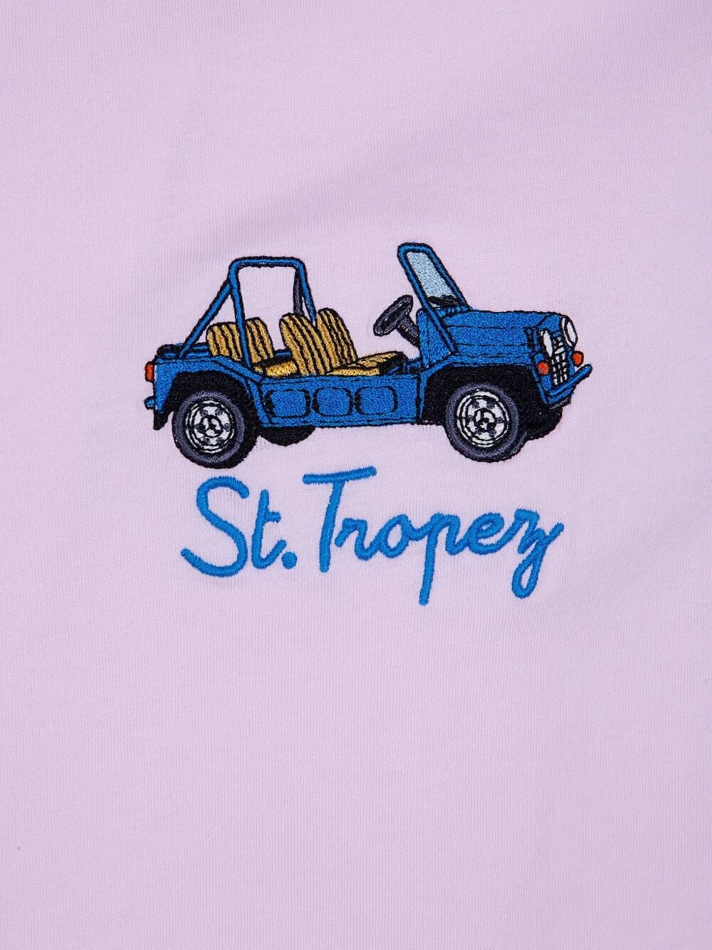 MC2 SAINT BARTH - T-shirt Rosa con ricamo Car St Tropez