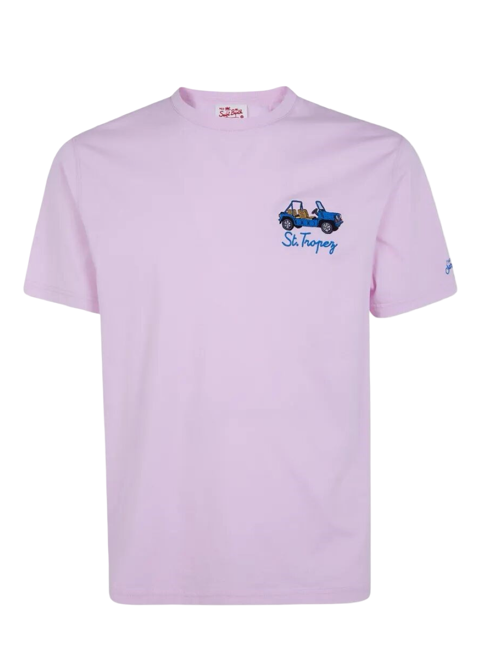 MC2 SAINT BARTH - T-shirt Rosa con ricamo Car St Tropez