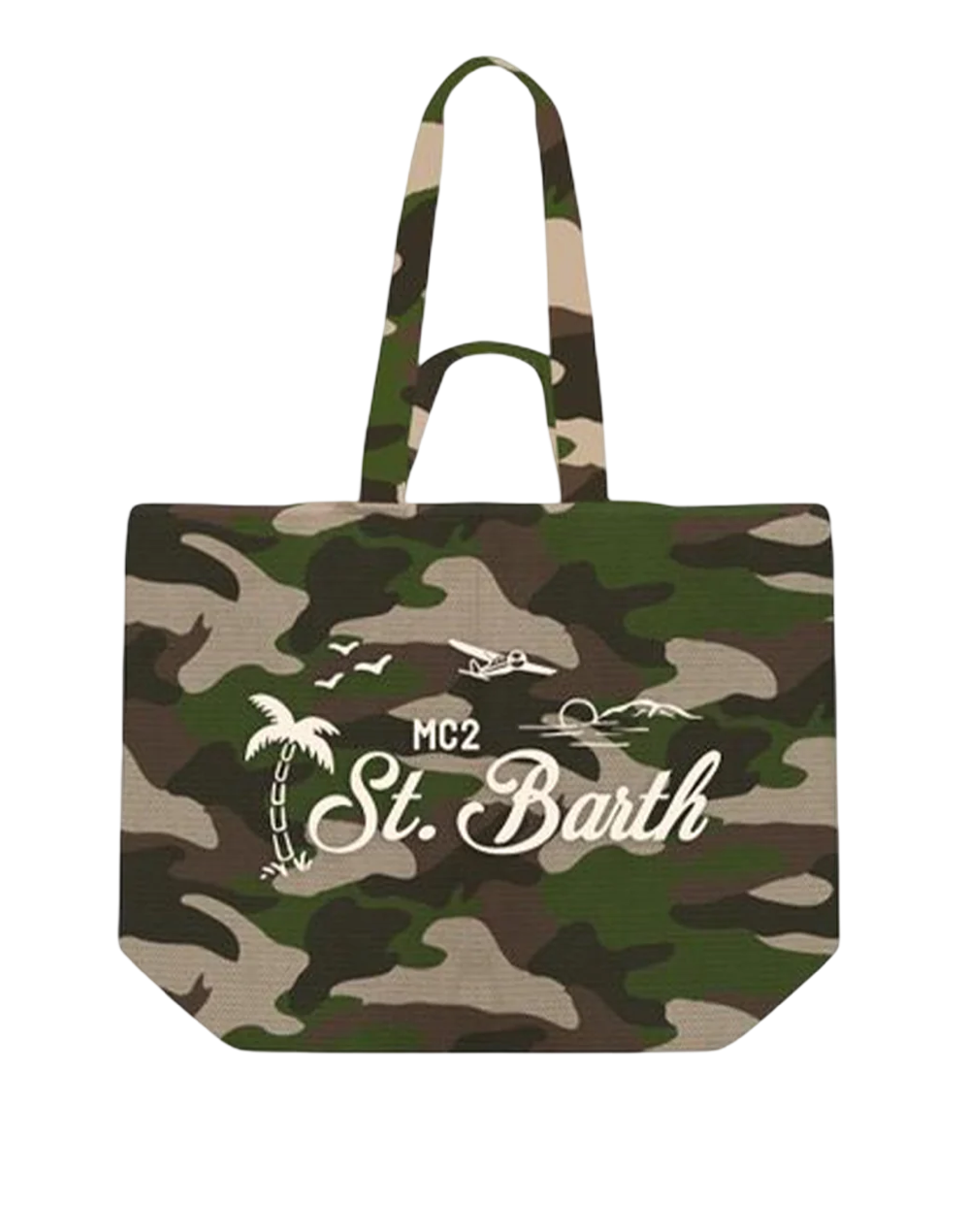 MC2 SAINT BARTH - Borsa Tote Essential Beach in Cotone Camouflage