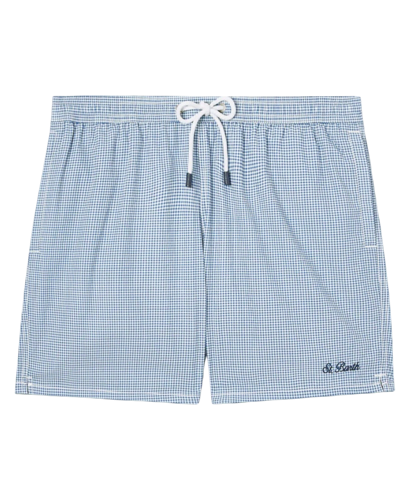 MC2 SAINT BARTH - Costume Patmos Seersucker Vichy Micro Blu