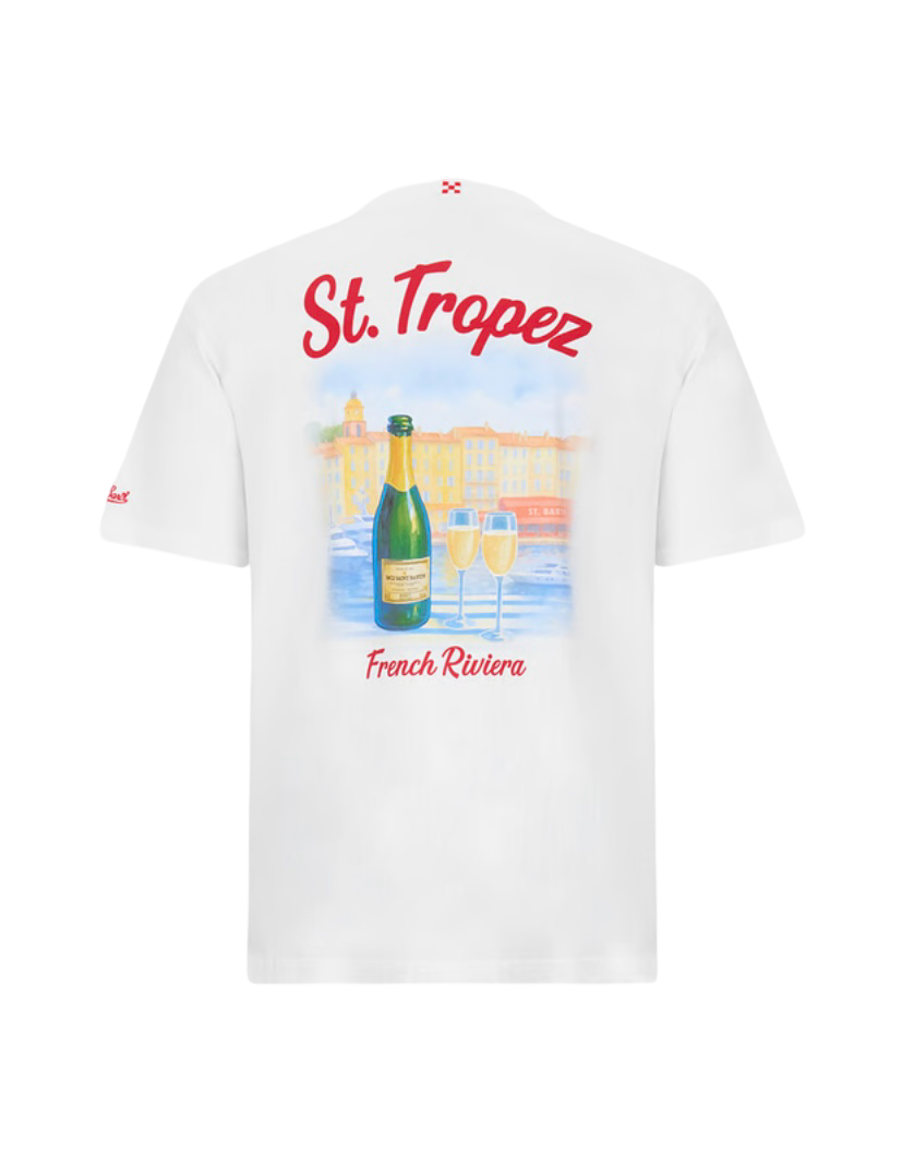MC2 SAINT BARTH - T-shirt Portland Bianca St Tropez Bollicine