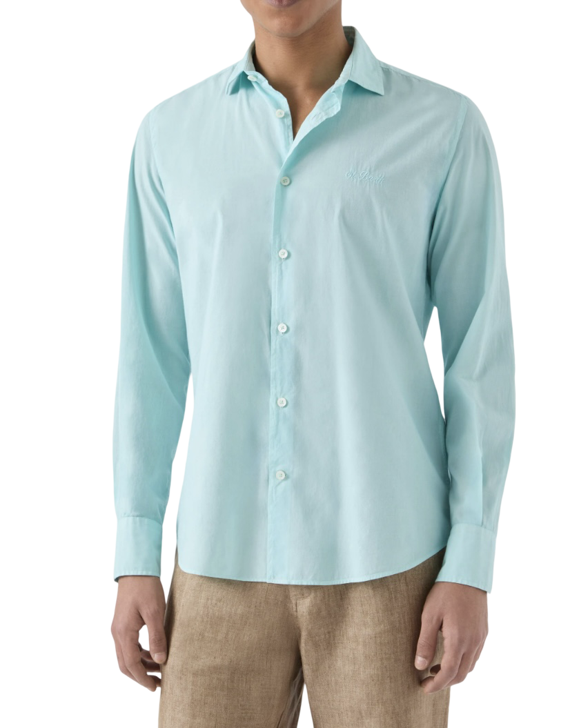 MC2 SAINT BARTH - Camicia Celeste in Voile di Cotone