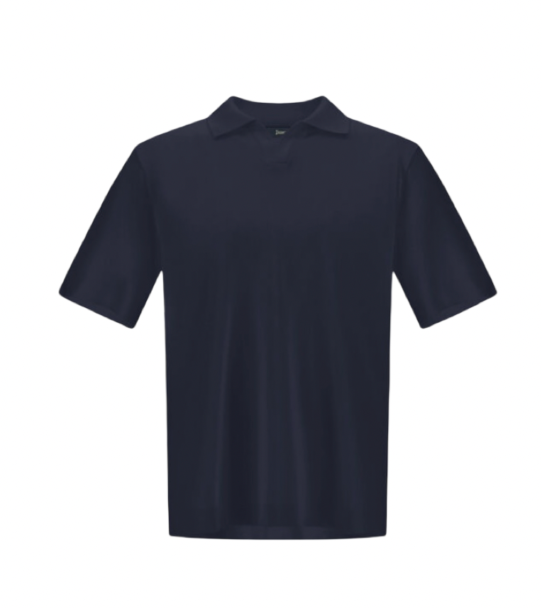 HERNO - Polo Blu in Jersey Knit Effect