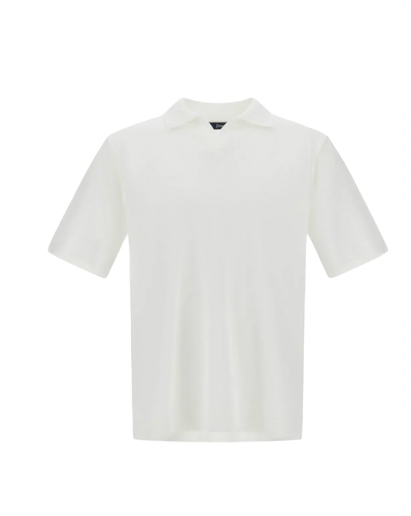 HERNO - Polo Bianca in Jersey Knit Effect