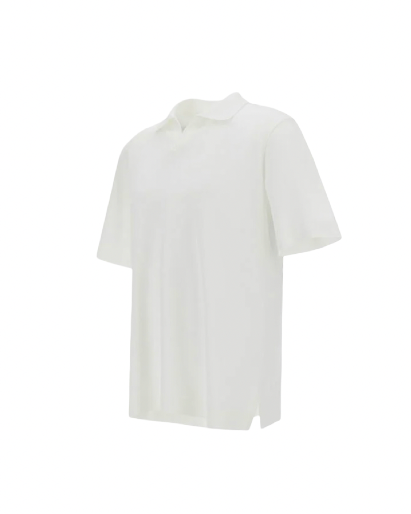 HERNO - Polo Bianca in Jersey Knit Effect