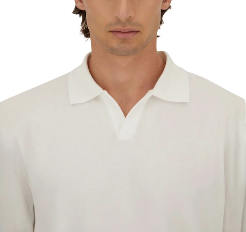HERNO - Polo Bianca in Jersey Knit Effect