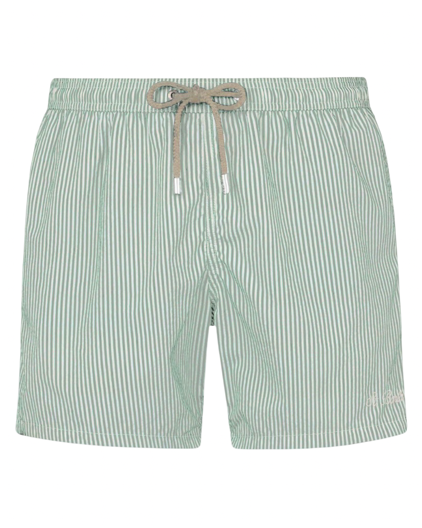 MC2 SAINT BARTH - Costume Patmos Seersucker Stripes Verde Salvia