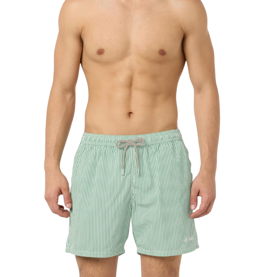 MC2 SAINT BARTH - Costume Patmos Seersucker Stripes Verde Salvia