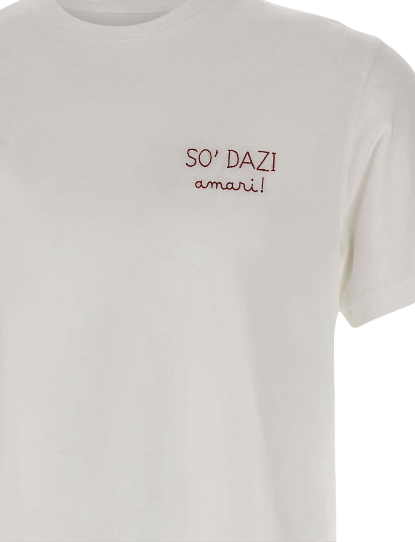 MC2 SAINT BARTH - T-shirt Bianca con ricamo Dazi Amari