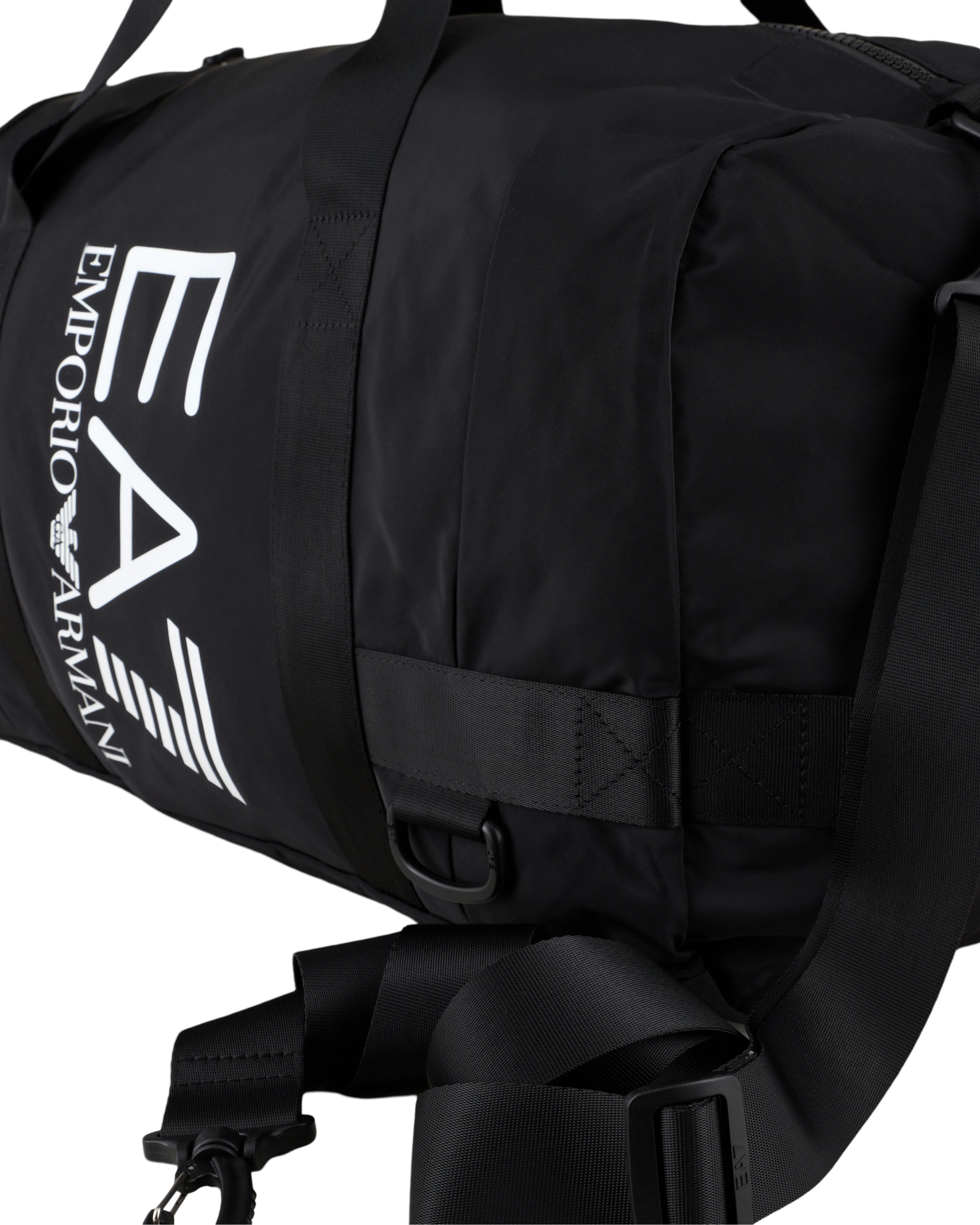 EA7 - Borsone Sportivo Nero con Maxi Logo in Tessuto Tecnico