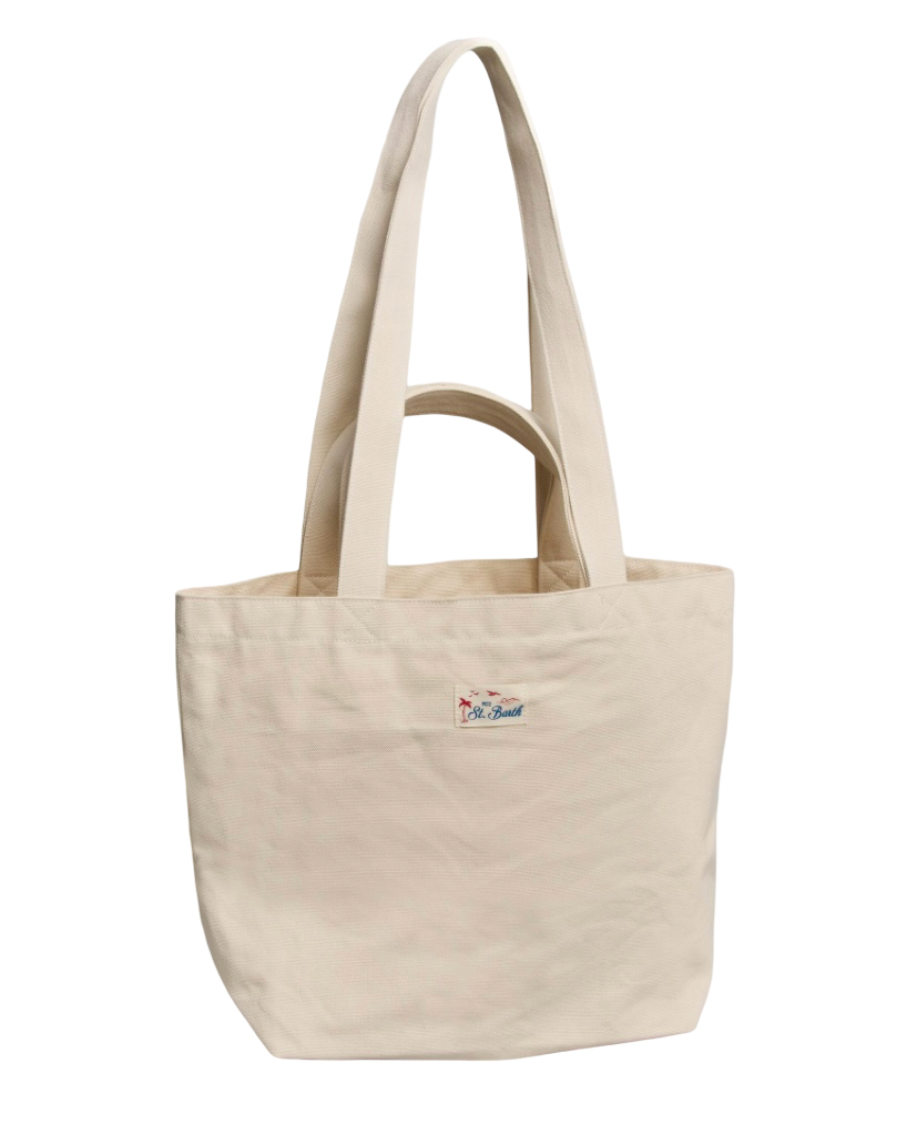 MC2 SAINT BARTH - Borsa Tote Essential Beach in Cotone Bianca