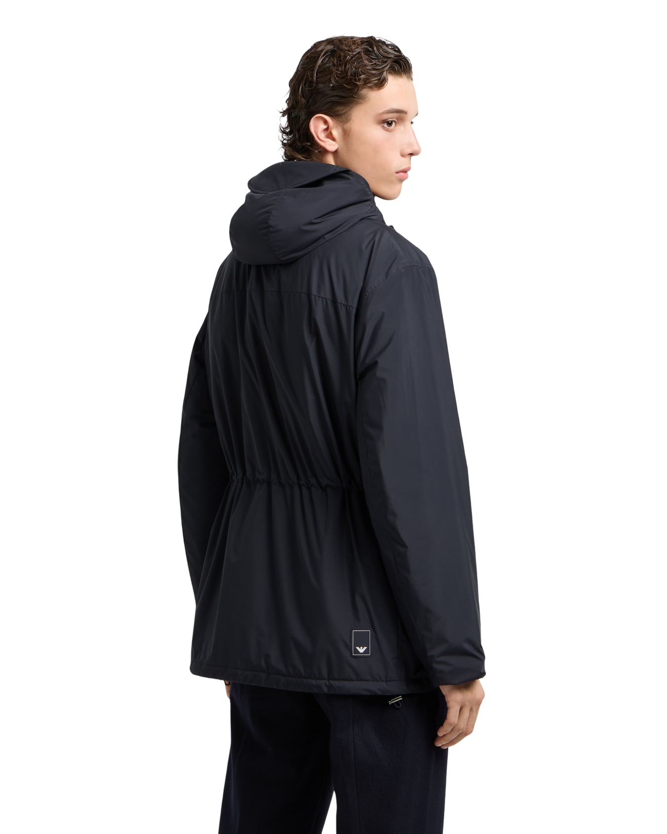 EMPORIO ARMANI - Parka Blu in Nylon Riciclato Travel Essential